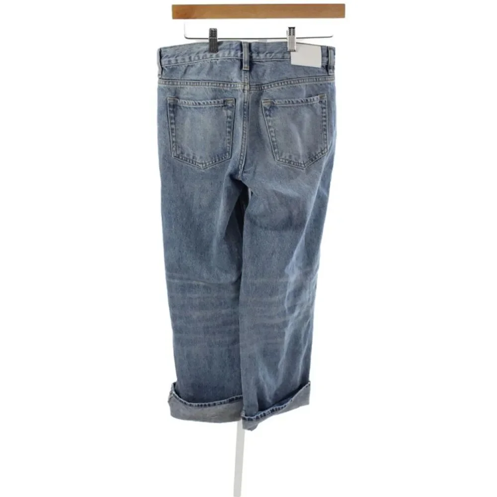 EB Denim Womens Boyfriend Jeans Blue Mid Rise Cotton Blend Size 26
